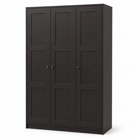 IKEA RAKKESTAD 3-Door Wardrobe – Black-Brown – 117 × 55 × 176 cm - Al Thahani Furniture