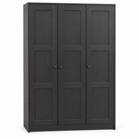 IKEA RAKKESTAD 3-Door Wardrobe – Black-Brown - Al Thahani Furniture