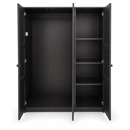 IKEA RAKKESTAD 3-Door Wardrobe – Black-Brown - Al Thahani Furniture