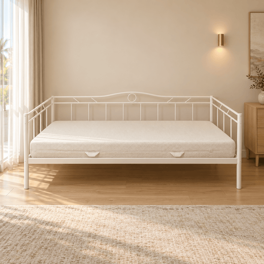 IKEA RAMSTA Single Day-Bed with Mattress – 90 × 200 cm – White - Al Thahani Furniture