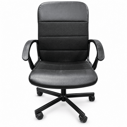 IKEA RENBERGET Swivel Office Chair with Armrests & Adjustable Height – Black - Al Thahani Furniture