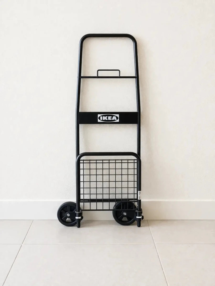 IKEA RULLEBÖR Black Folding Trolley – 50 kg Capacity - althahanifurniture