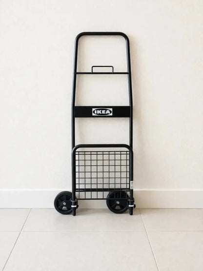 IKEA RULLEBÖR Black Folding Trolley – 50 kg Capacity - althahanifurniture