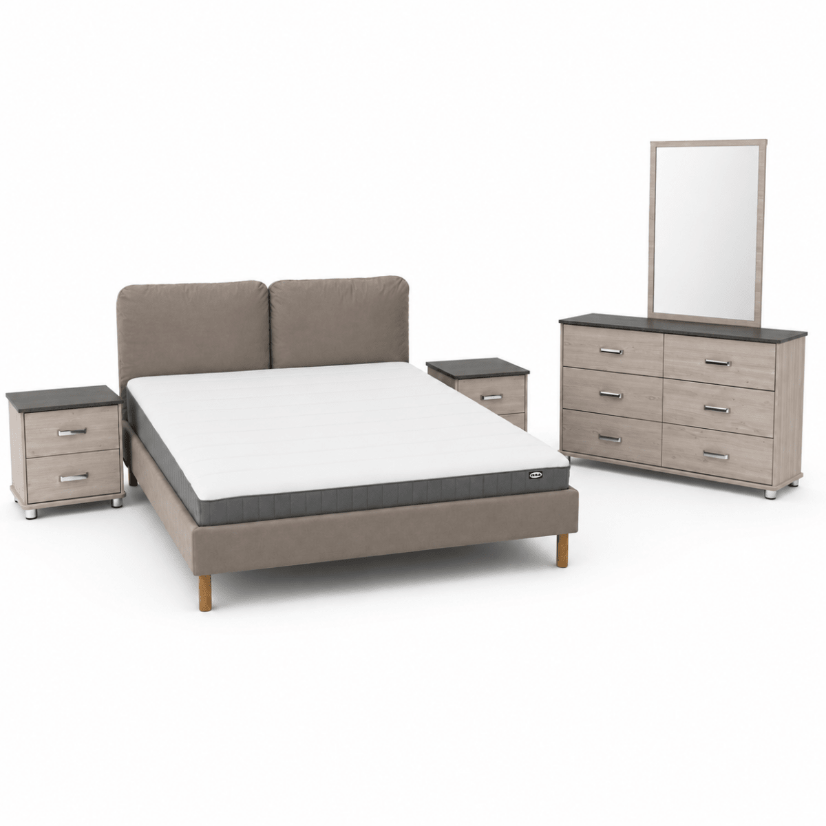 IKEA SAGESUND 5-Piece King Bedroom Set Bundle with Mattress – 180 × 200 cm - Al Thahani Furniture