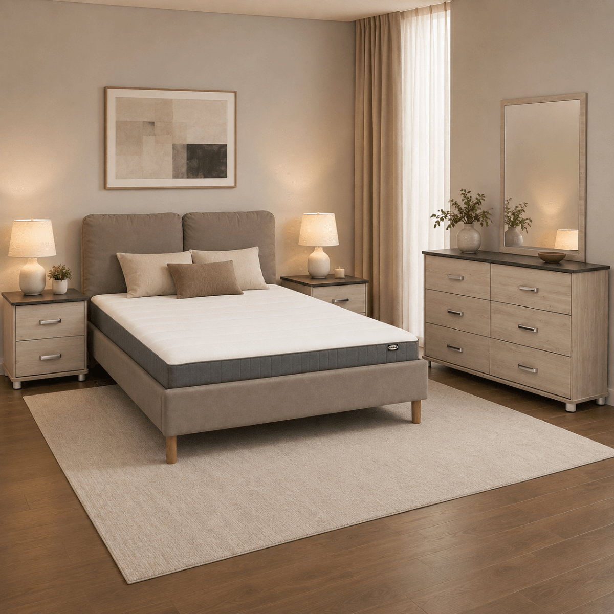 IKEA SAGESUND 5-Piece King Bedroom Set Bundle with Mattress – 180 × 200 cm - Al Thahani Furniture
