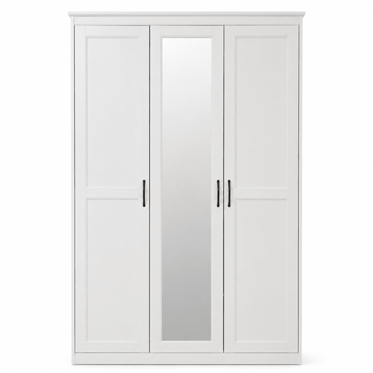 IKEA SONGESAND 3-Door Wardrobe with Mirror – White – 120 × 60 × 191 cm - Al Thahani Furniture