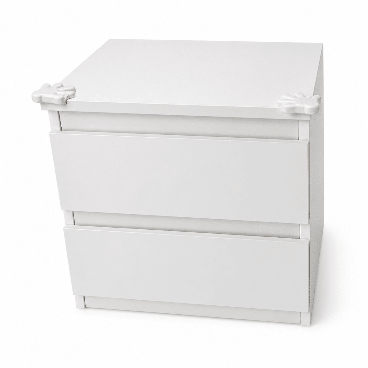 IKEA SONGESAND Queen Bed Set with Mattress, 4 Storage Boxes & Bedside Chest | White - Al Thahani Furniture