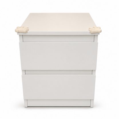 IKEA SONGESAND Queen Bed Set with Mattress, 4 Storage Boxes & Bedside Chest | White - Al Thahani Furniture