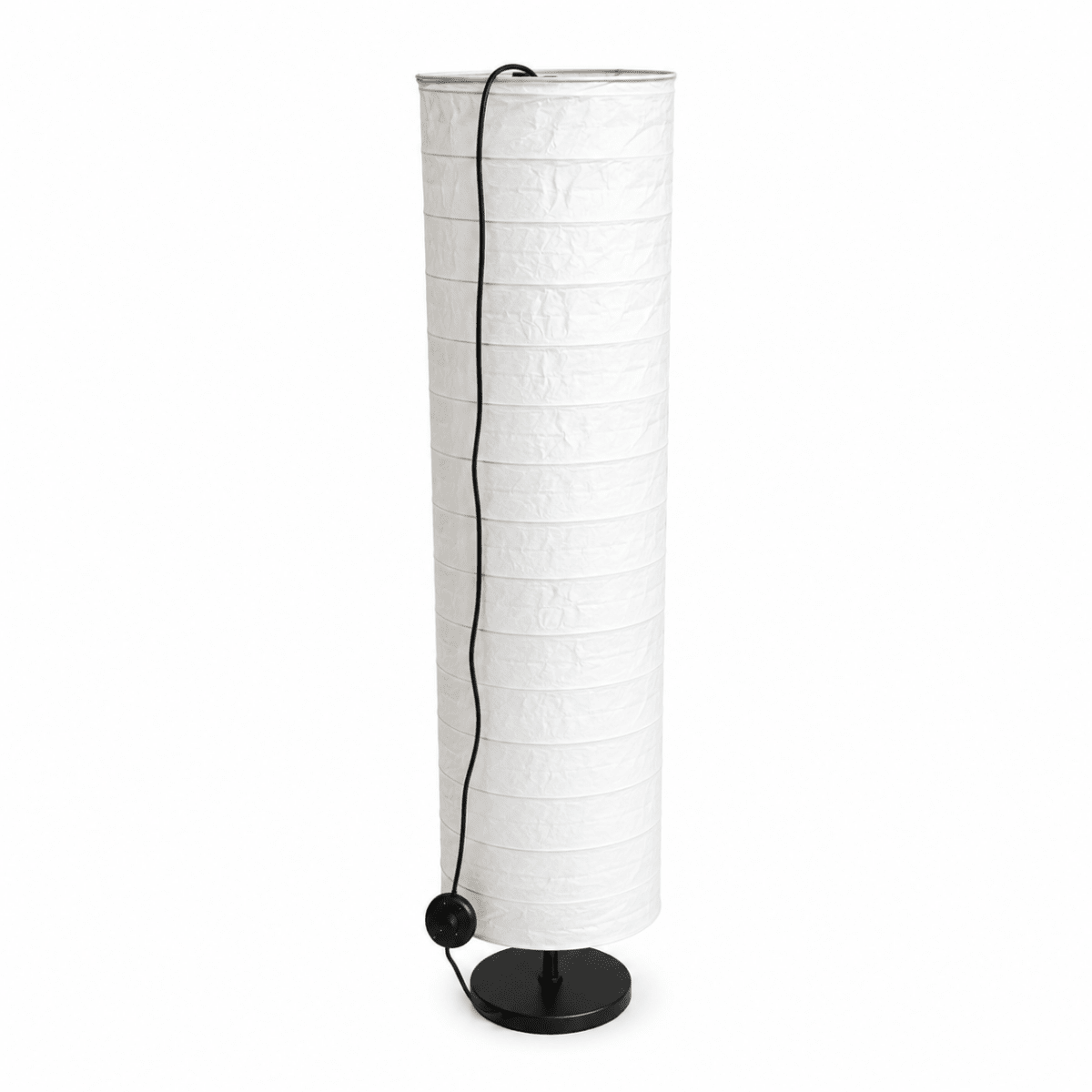 IKEA STRANDAD Floor Lamp | White/Black, Rice Paper Shade, 112 cm - used 3 months - Al Thahani Furniture