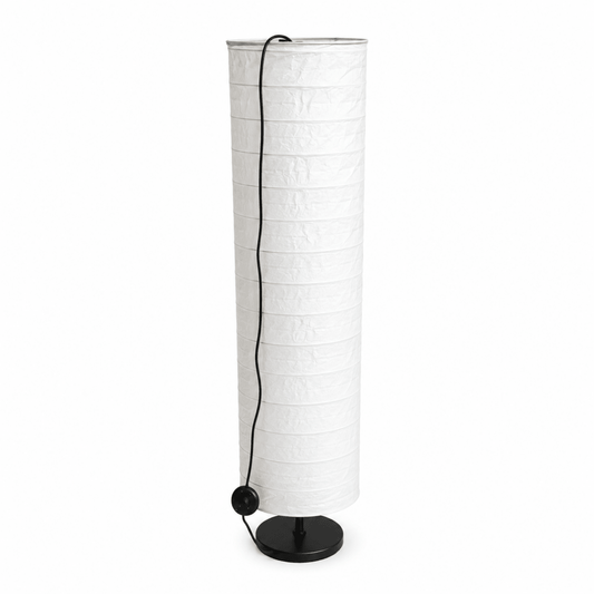 IKEA STRANDAD Floor Lamp | White/Black, Rice Paper Shade, 112 cm - used 3 months - Al Thahani Furniture
