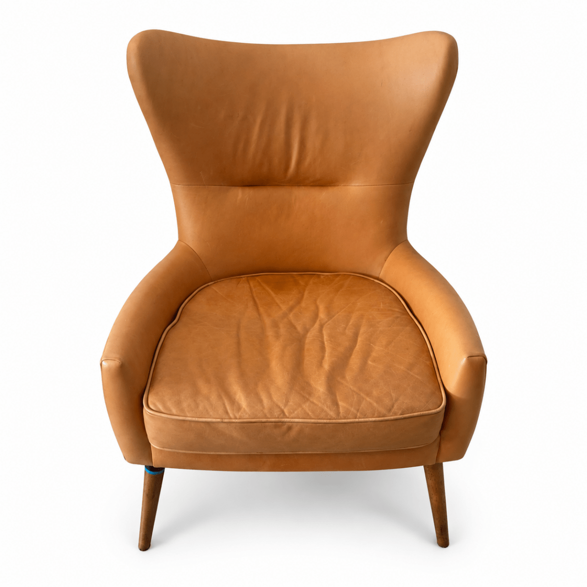 IKEA STRANDMON Wing Chair | Brown Leather - Al Thahani Furniture