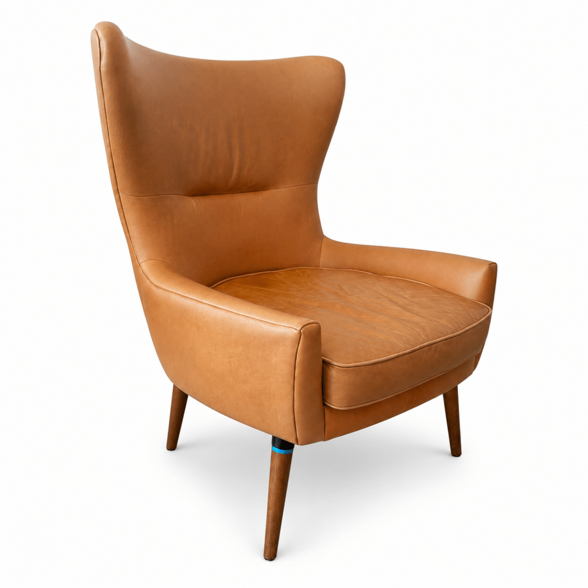 IKEA STRANDMON Wing Chair | Brown Leather - Al Thahani Furniture