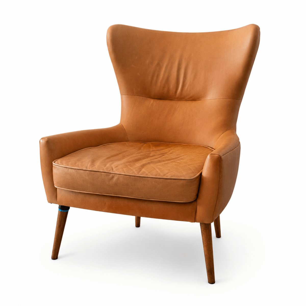 IKEA STRANDMON Wing Chair | Brown Leather - Al Thahani Furniture