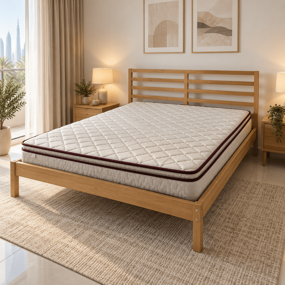 IKEA TARVA Double Bed Frame with Mattress – Solid Pine – 160 × 200 cm - Al Thahani Furniture