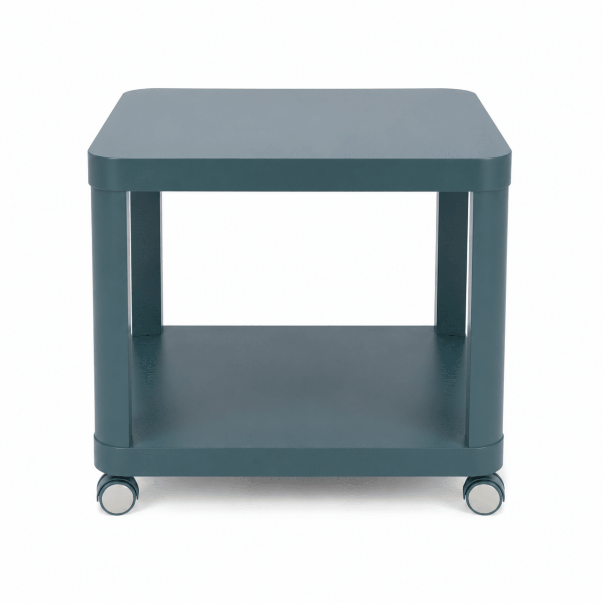 IKEA TINGBY Side Table on Castors | Turquoise, 63x52 cm - used 2 months - Al Thahani Furniture
