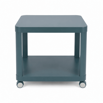 IKEA TINGBY Side Table on Castors | Turquoise, 63x52 cm - used 2 months - Al Thahani Furniture