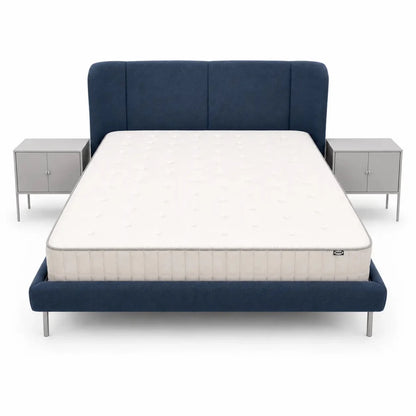 IKEA TUFJORD Upholstered King Bed Frame, 2 LIXHULT Cabinets, 180x200 cm without mattress - used 6 months - Al Thahani Furniture