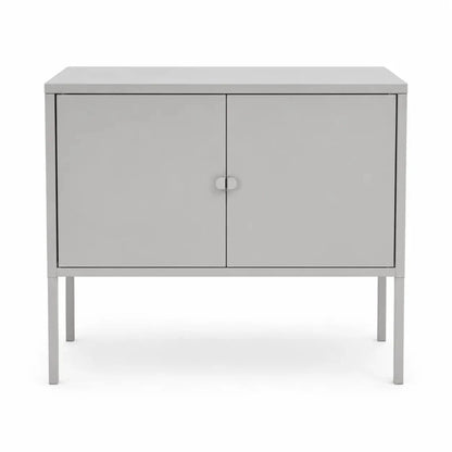 IKEA TUFJORD Upholstered King Bed Frame, 2 LIXHULT Cabinets, 180x200 cm without mattress - used 6 months - Al Thahani Furniture