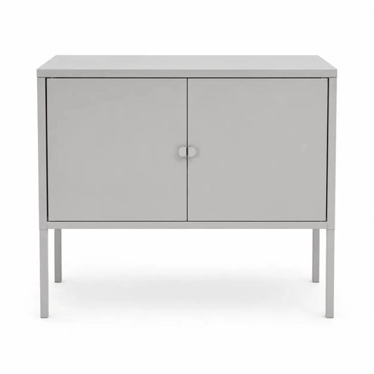 IKEA TUFJORD Upholstered King Bed Frame, 2 LIXHULT Cabinets, 180x200 cm without mattress - used 6 months - Al Thahani Furniture