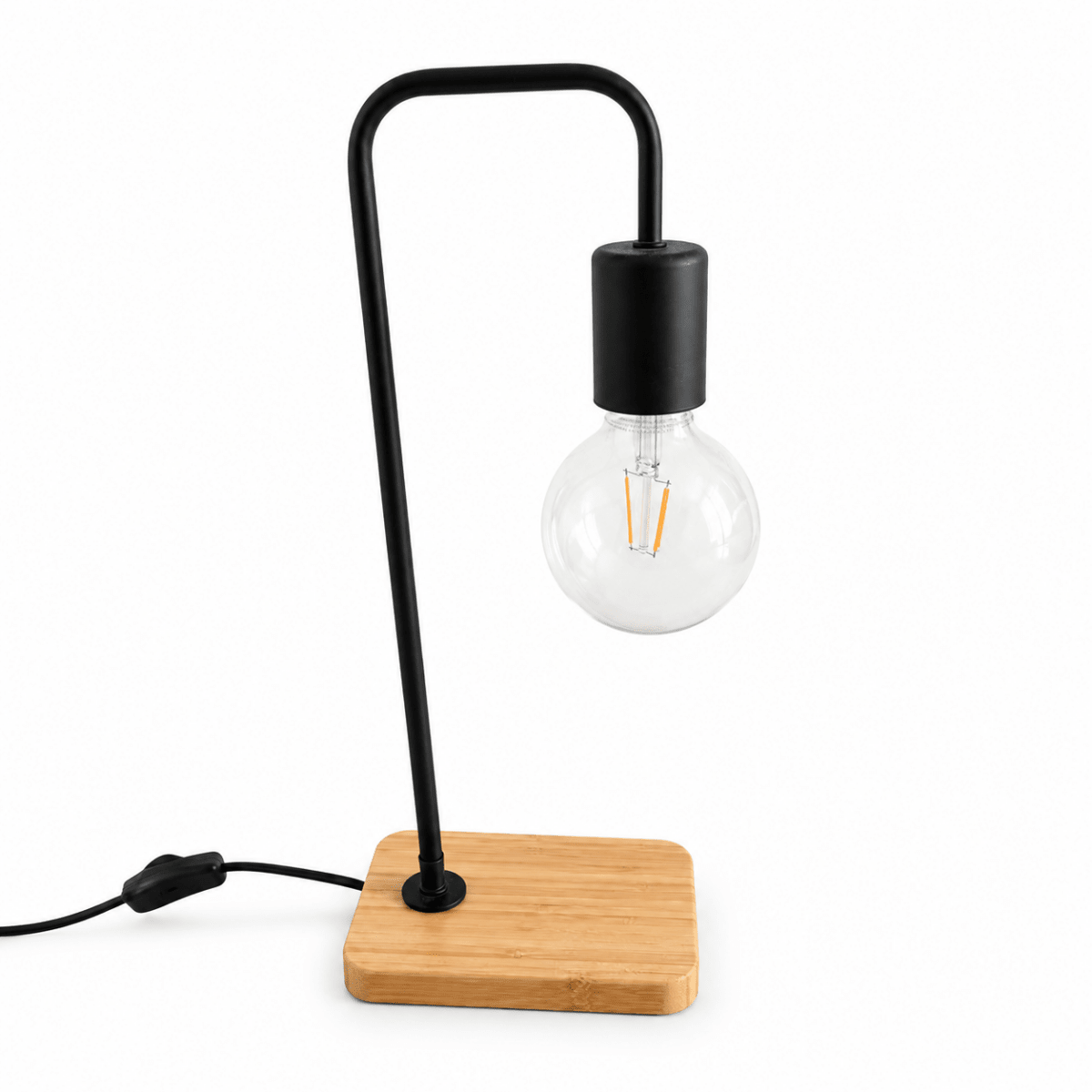IKEA TVÄRHAND Black & Bamboo Table Lamp - Al Thahani Furniture