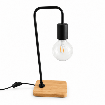 IKEA TVÄRHAND Black & Bamboo Table Lamp - Al Thahani Furniture