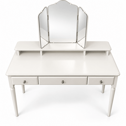 IKEA TYSSEDAL 3-Drawer Dressing Table with Tri-Fold Mirror – White - Al Thahani Furniture