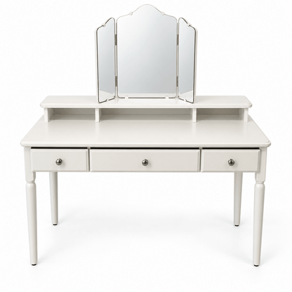 IKEA TYSSEDAL 3-Drawer Dressing Table with Tri-Fold Mirror – White - Al Thahani Furniture