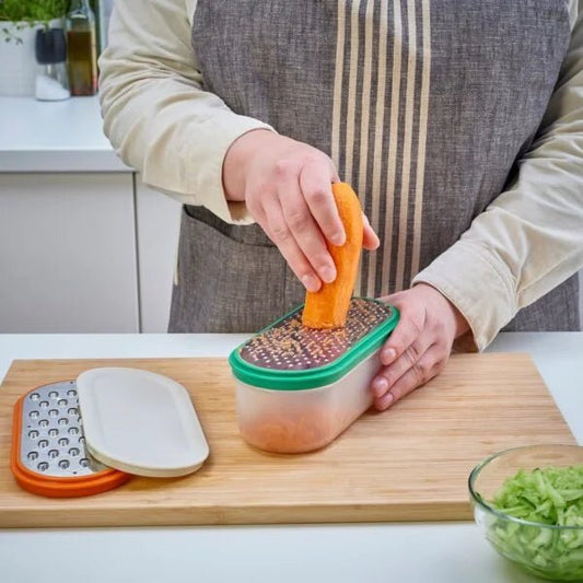 IKEA UPPFYLLD Grater Set with Container | 4 Mixed Colors | Stainless Steel - althahanifurniture