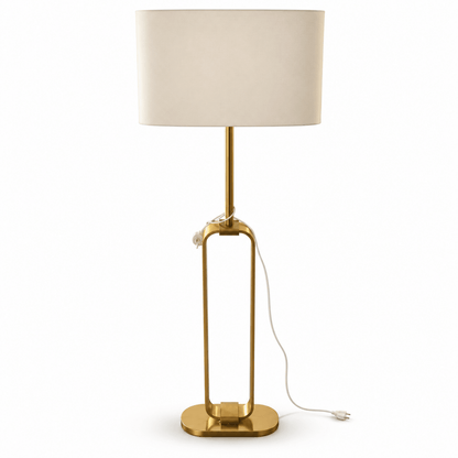 IKEA UPPVIND Floor Lamp – Brass-Plated & White – 150 cm - Al Thahani Furniture