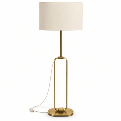 IKEA UPPVIND Floor Lamp – Brass-Plated & White – 150 cm - Al Thahani Furniture