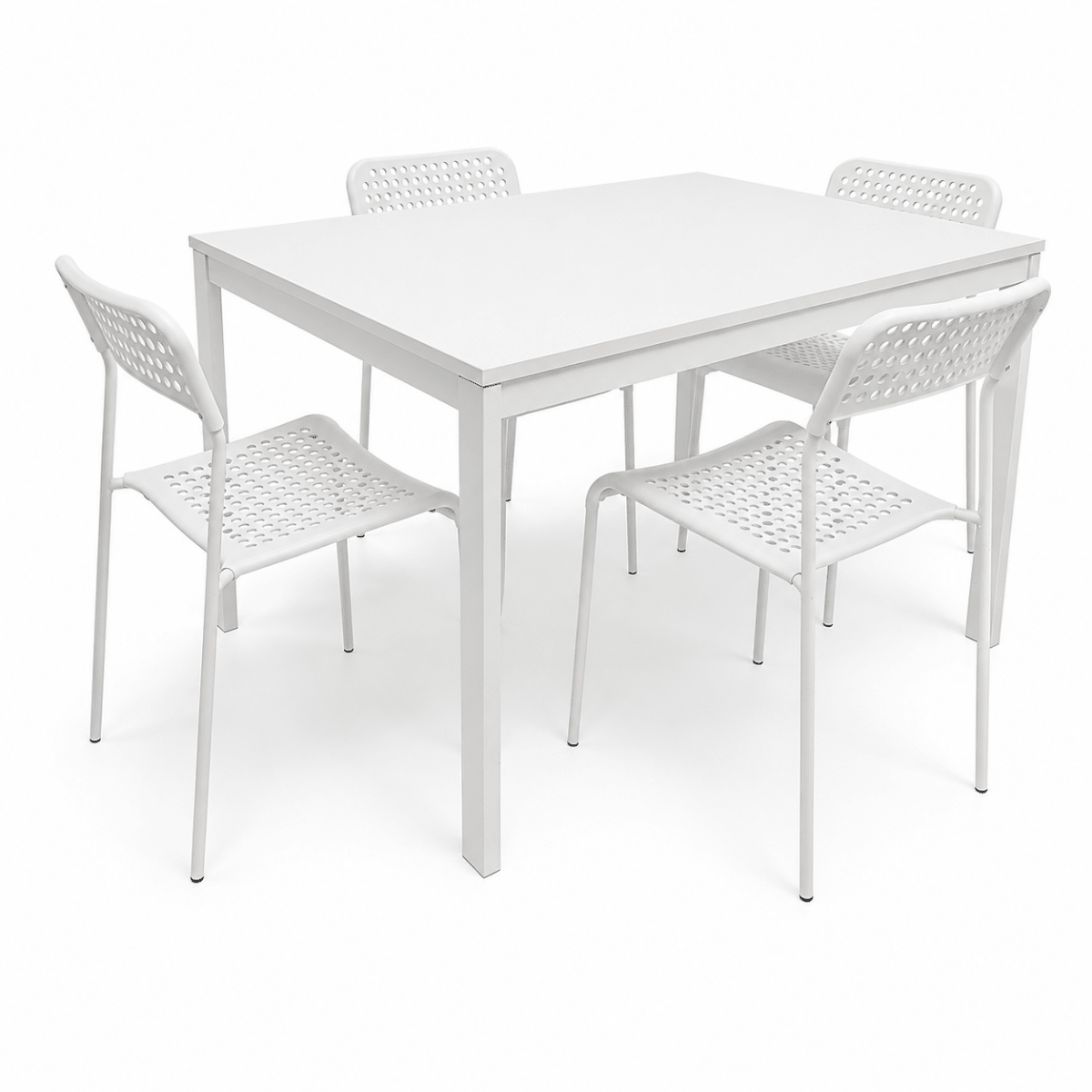 IKEA VANGSTA / TEODORES Extendable Dining Set with 4 Chairs – White - Al Thahani Furniture