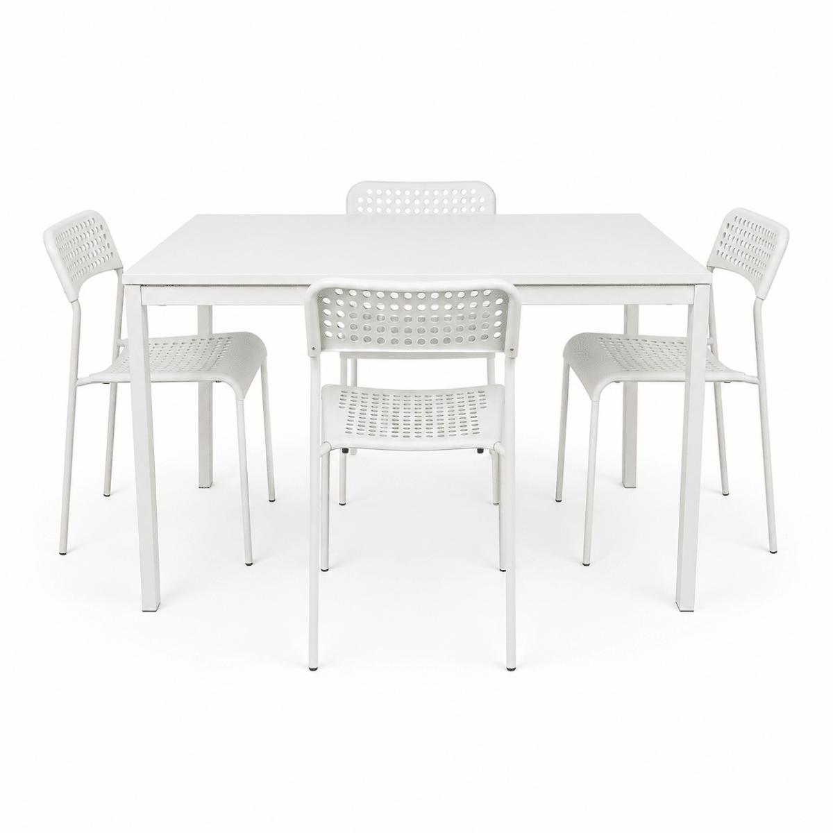 IKEA VANGSTA / TEODORES Extendable Dining Set with 4 Chairs – White - Al Thahani Furniture