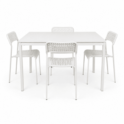 IKEA VANGSTA / TEODORES Extendable Dining Set with 4 Chairs – White - Al Thahani Furniture