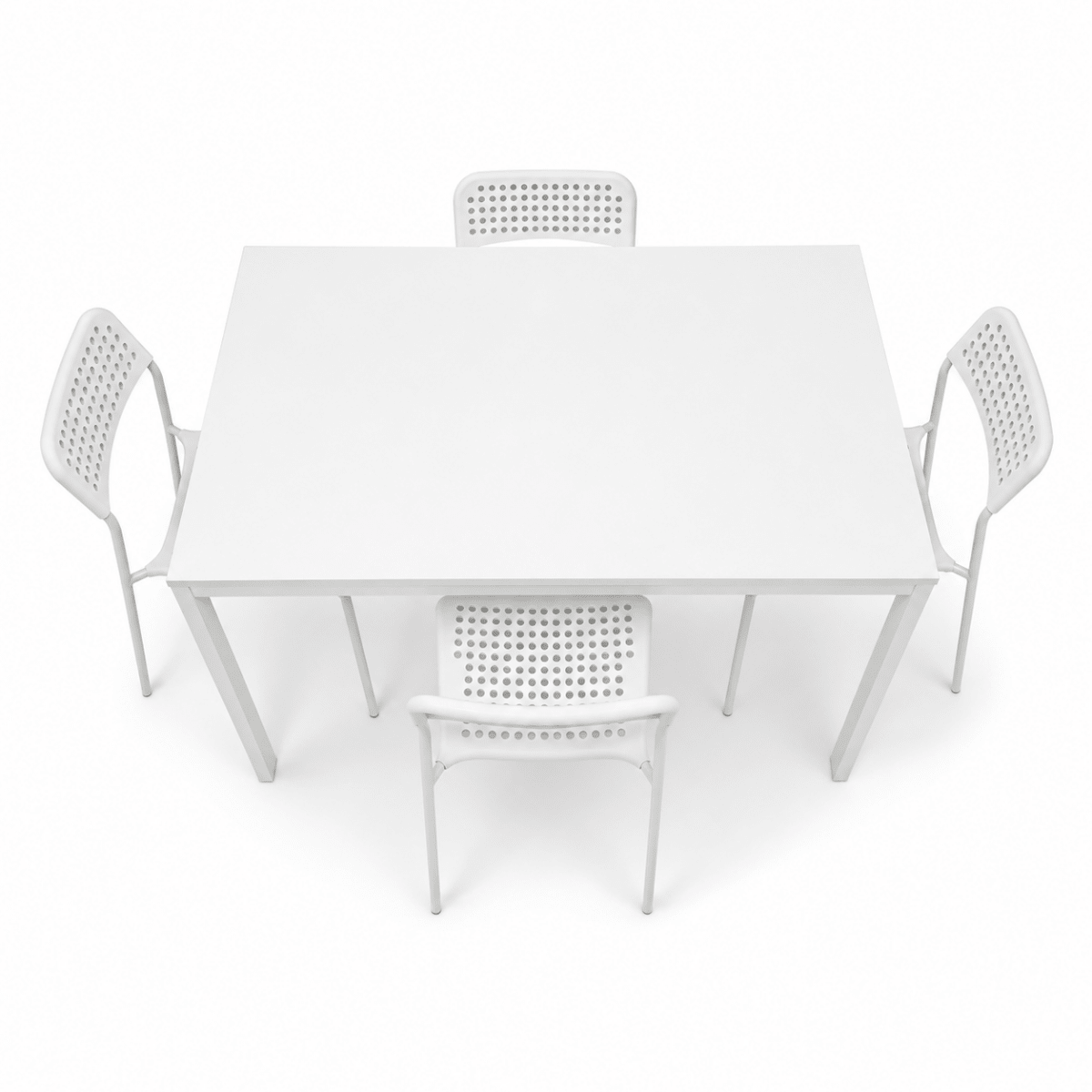 IKEA VANGSTA / TEODORES Extendable Dining Set with 4 Chairs – White - Al Thahani Furniture