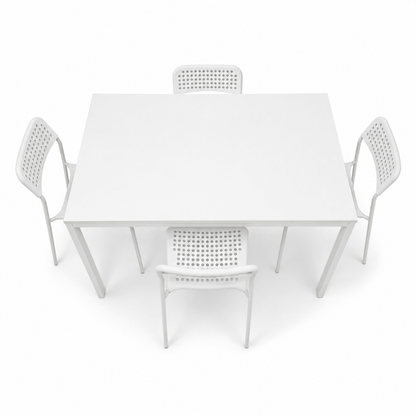 IKEA VANGSTA / TEODORES Extendable Dining Set with 4 Chairs – White - Al Thahani Furniture