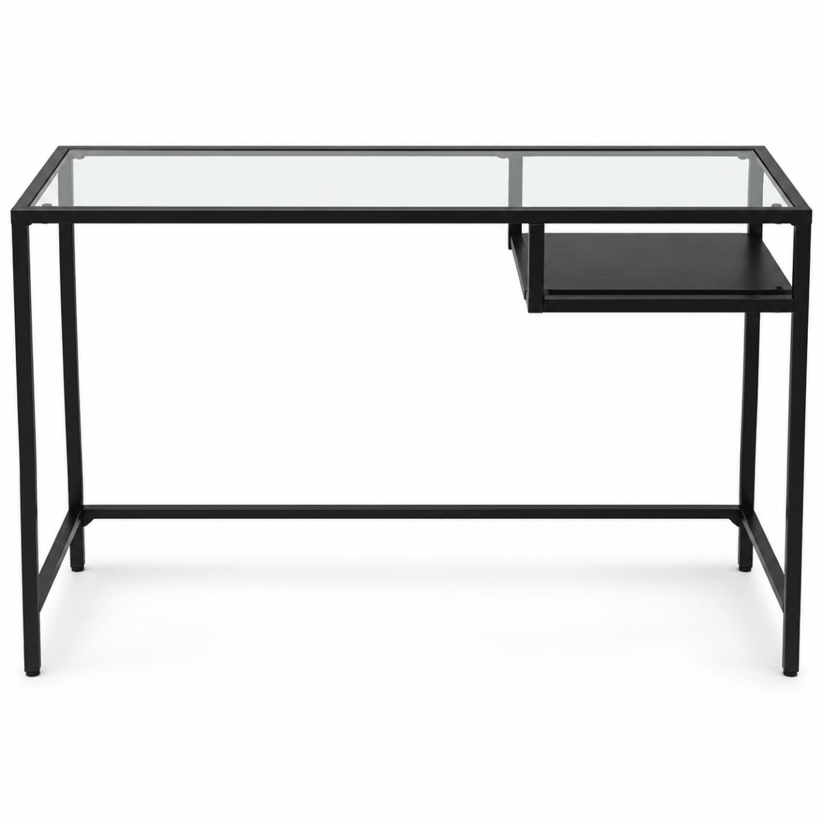 IKEA VITTSJÖ Glass-Top Laptop Table with Shelf – Black-Brown – 100 × 36 × 74 cm - Al Thahani Furniture