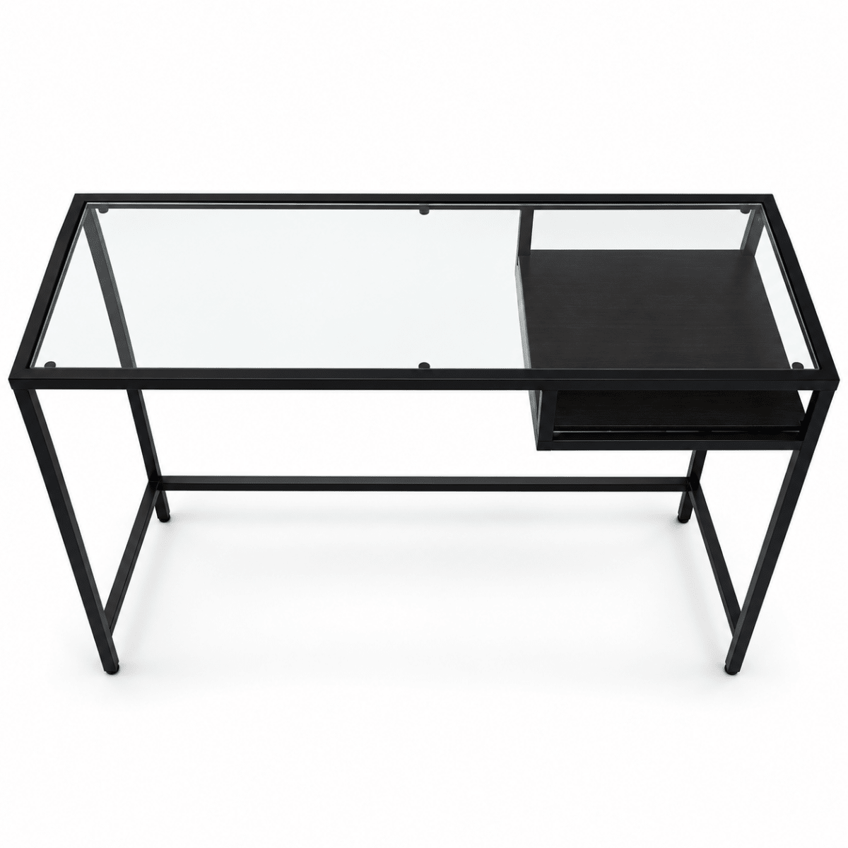 IKEA VITTSJÖ Glass-Top Laptop Table with Shelf – Black-Brown – 100 × 36 × 74 cm - Al Thahani Furniture