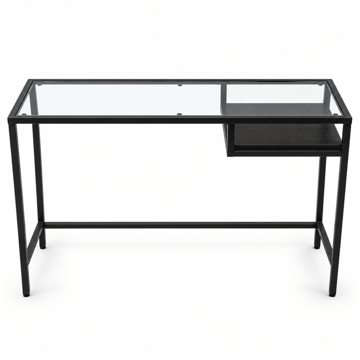 IKEA VITTSJÖ Glass-Top Laptop Table with Shelf – Black-Brown – 100 × 36 × 74 cm - Al Thahani Furniture