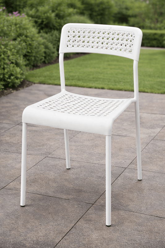IKEA White Dining Chair – Plastic, Lightweight, 50x76x77 cm, Stackable - althahanifurniture