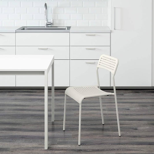 IKEA White Dining Chair – Plastic, Lightweight, 50x76x77 cm, Stackable - althahanifurniture