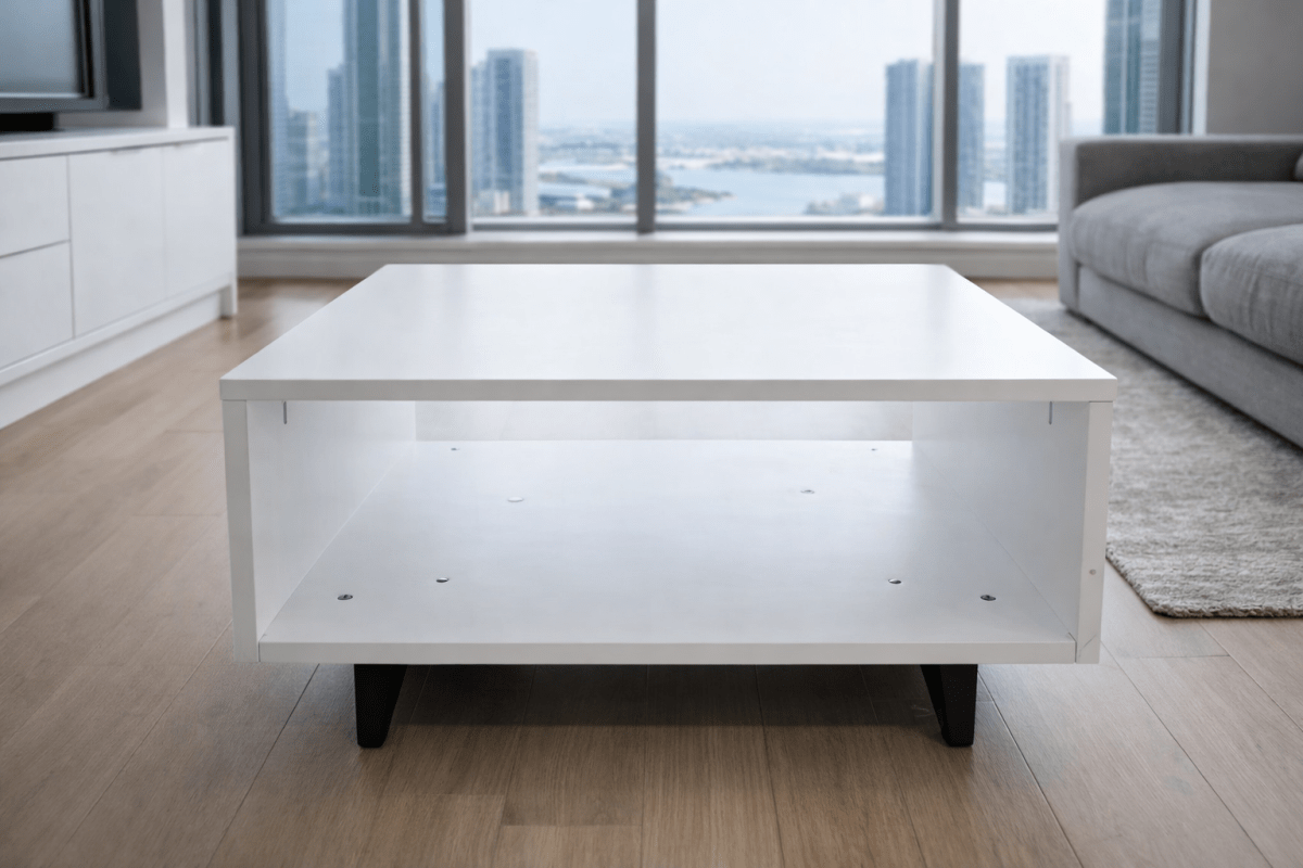 IKEA White Square Coffee Table | Modern Minimalist | Durable Wood - althahanifurniture