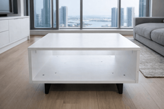 IKEA White Square Coffee Table | Modern Minimalist | Durable Wood - althahanifurniture