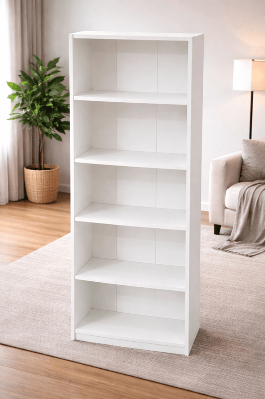 IKEA White Wooden Bookshelf – 5 - Compartment Design - althahanifurniture