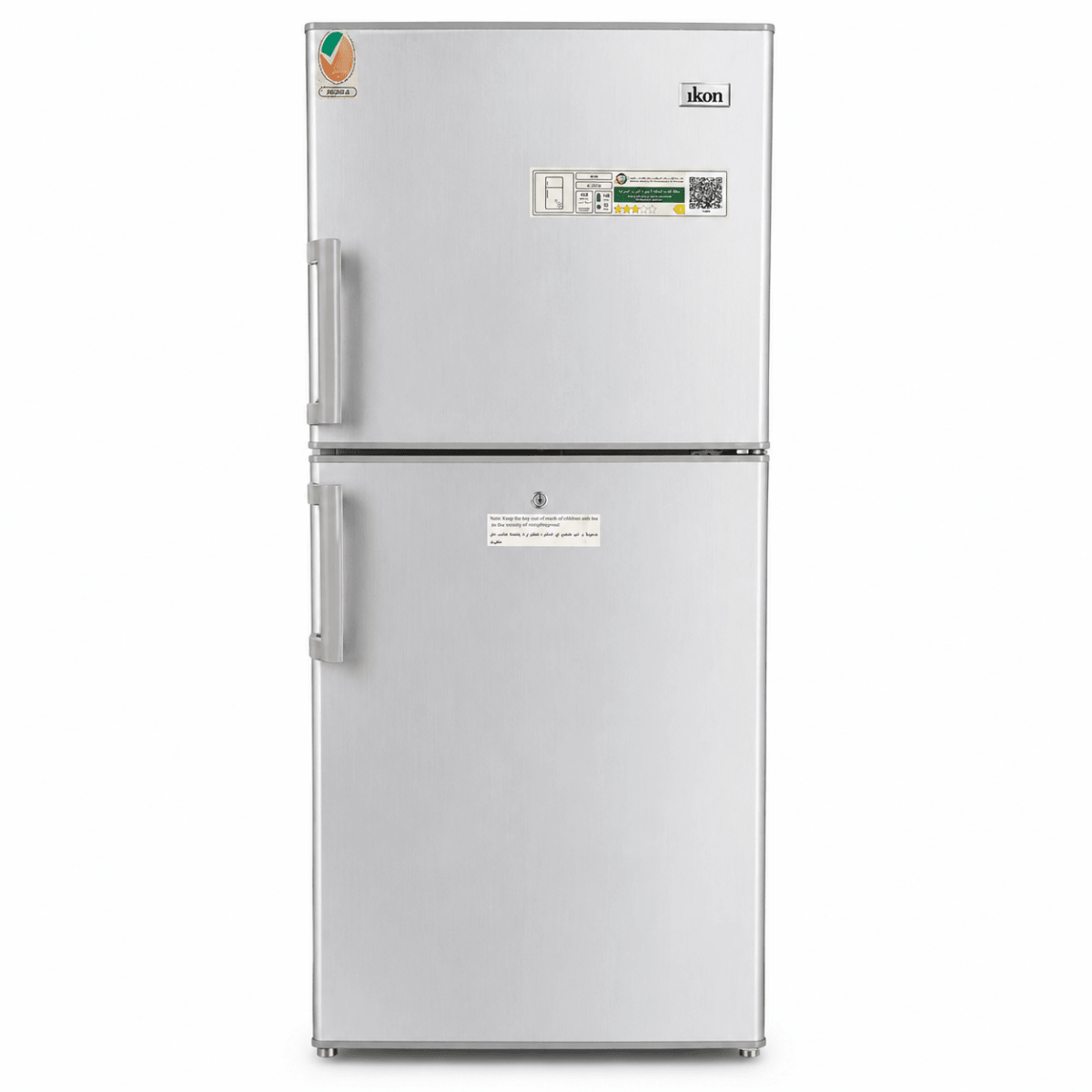 Ikon IK-200FW 200L Frost-Free Double-Door Refrigerator – Silver - Al Thahani Furniture