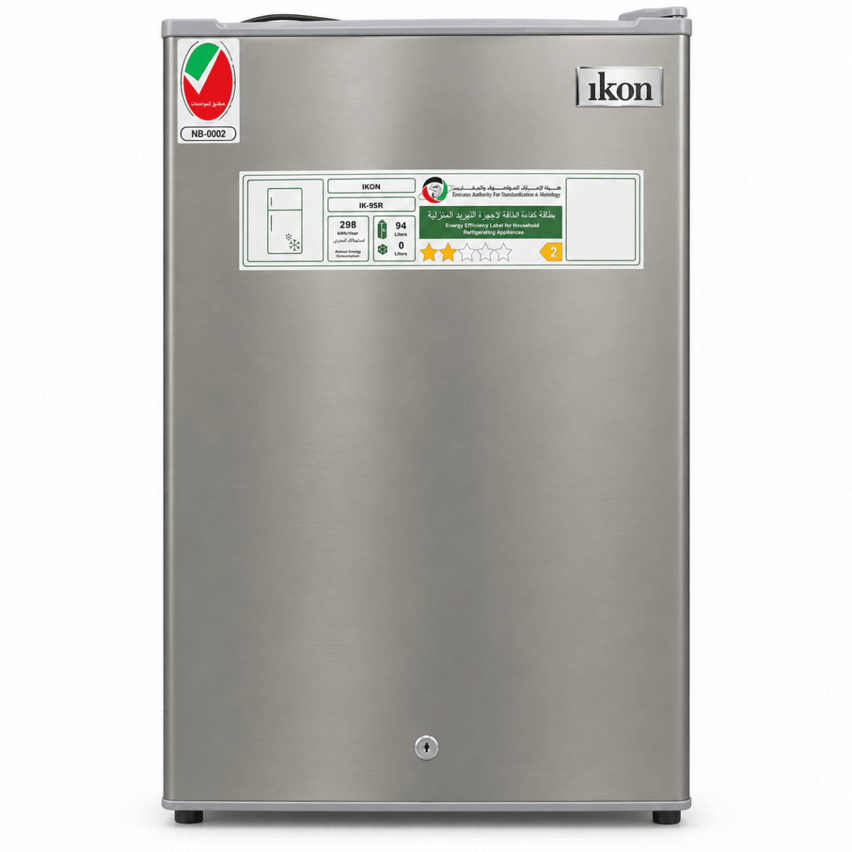Ikon IK-95R Single-Door Refrigerator – 94L – Silver - Al Thahani Furniture