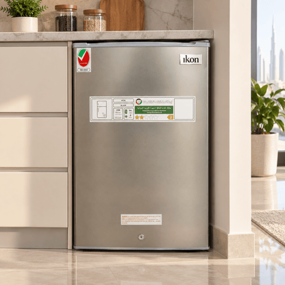 Ikon IK-95R Single-Door Refrigerator – 94L – Silver - Al Thahani Furniture