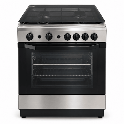 Indesit 4-Burner Freestanding Gas Cooker with Oven – 60 × 60 cm – Stainless Steel - Al Thahani Furniture