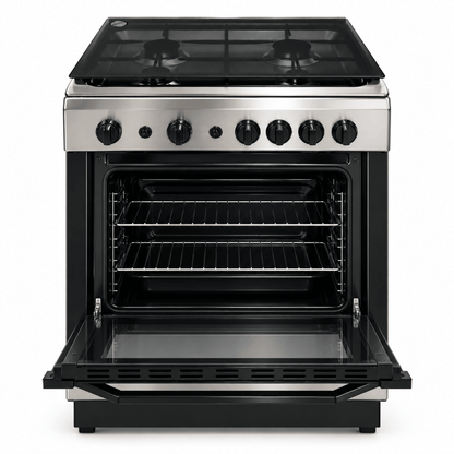 Indesit 4-Burner Freestanding Gas Cooker with Oven – 60 × 60 cm – Stainless Steel - Al Thahani Furniture