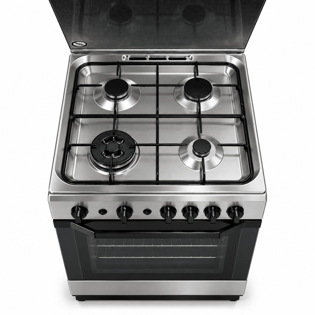 Indesit 4-Burner Freestanding Gas Cooker with Oven – 60 × 60 cm – Stainless Steel - Al Thahani Furniture