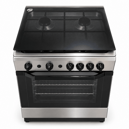 Indesit 4-Burner Freestanding Gas Cooker with Oven – 60 × 60 cm – Stainless Steel - Al Thahani Furniture
